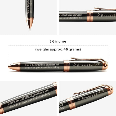 Inkstone Proverbs 3:5 Engraved Gift Pen - Trust in the Lord with All Your Heart, Inspirational Christian Gift