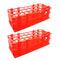 Plastic Test Tube Rack 2 Pack, 24 Holes Lab Holder for 25mm and Below Test Tubes, Detachable, Red