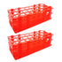 Plastic Test Tube Rack 2 Pack, 24 Holes Lab Holder for 25mm and Below Test Tubes, Detachable, Red