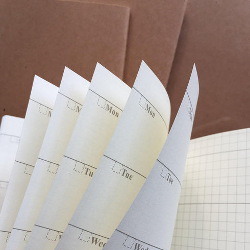 Travelers Notebook Inserts - Weekly Refills for Standard Size, Set of 3, 192 Pages, 8.25 x 4.25 Inches