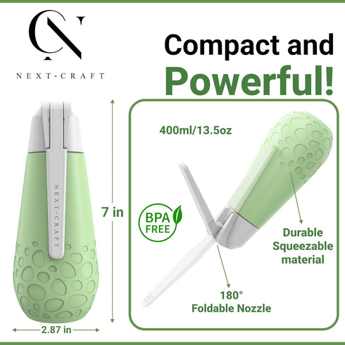 180 Nozzle 13.5oz Portable Bidet for Men & Women Handheld Travel Bidet & Peri Bottle with Foldable Ideal for Postpartum