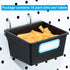FRIMOONY 16 Pack Pegboard Bins, Organizing Accessories with Hooks and Labels, Black