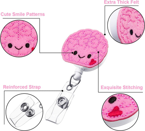 WILLBOND Cute Felt Nurse Badge Reel, 3 Pieces ID Alligator Clip for Doctor, Teacher, RN, CNA, LPN, LVN, Medical Worker