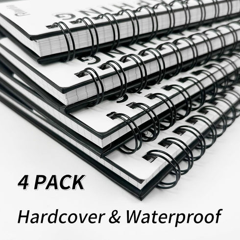 Large Lined Notebook, Spiral Notebook, 8.5" x 11", 4 Pack, LINED Notebook, 120 Pages, 100 GSM Thick Paper, Hardcover