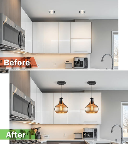 5" 6" 7 Inch and Recessed Can Light Conversion Kit, Light Fixture Upgrade, Pendant Light, Fan Compatible, Equipped