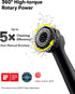 IPX7 12 HOTO Wand Cordless Spin Scrubber, Electric Rechargeble Grout Cleaning Brush, Waterproof Bathroom Scrubber