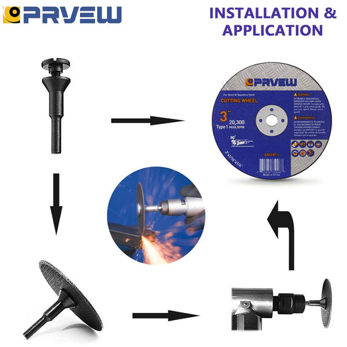 50-PK Cut Off Wheels 3 Inch, Quality Cutting Disc for Metal & Stainless Steel, General Purpose