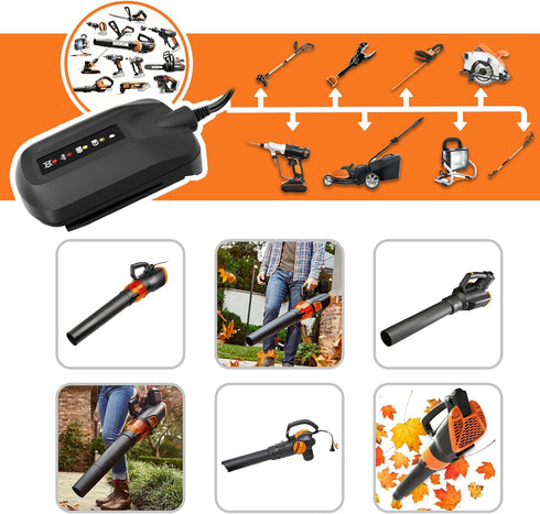 Koedsion WA3742 20V WA3525 WA3520 WA3578 20v WA3732 WA3875 WA3881 Charger Compatible with Worx Lithium Battery