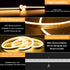 XINGZHI 16.4FT 5V Warm Neon Light Strip Waterproof, USB Led Strip Lights with Touch Controller, Cuttable Flexible