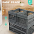 3 Pack (9L (2.4 EasyFold Collapsible Crate, Collapsible Shopping Basket, Milk Crate, Gal), Black)