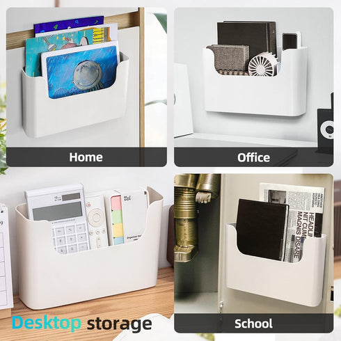 Wall Mount Folder Holder File Organizer, No Drilling Hanging File Mail Organizer, Office Supplies Storage, Single