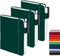 Feela 3 Pack Pocket Notebook Journals, A6 Mini Cute Small Journal with 3 Black Pens, Dark Green