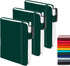 Feela 3 Pack Pocket Notebook Journals, A6 Mini Cute Small Journal with 3 Black Pens, Dark Green