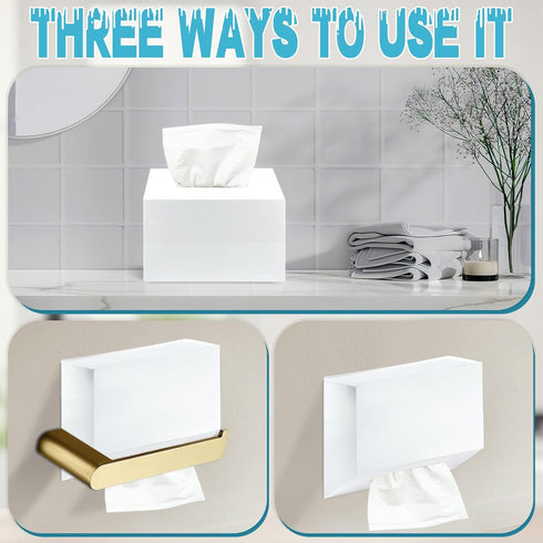 Wensdr Acrylic Hand Towel Box Cover Holder for Kleenex, Disposable Paper Hand Towels Holder, Bottom Pull-Out