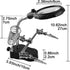Helping Hands Magnifying Glass Soldering Station, LED Lighted 3.5X 12X Magnifier with Clips