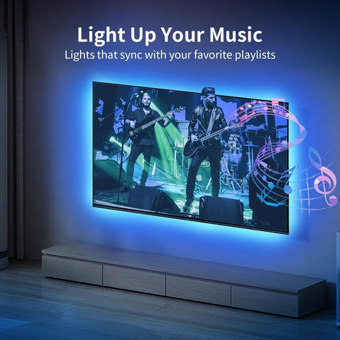 16.5ft 45-75 Inch KSIPZE LED Lights for TV, TV led Backlight for TVs RGB TV Backlight Behind Music Sync Smart APP