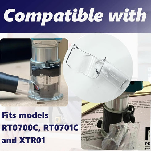 1 195559-1 (RT0701C, RT0700C, XTR01) PC Trim Router Dust Extraction Attachment Replacement for Makita Compact Routers