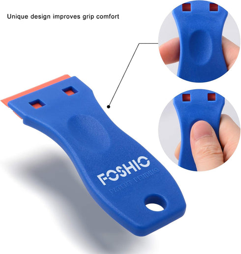 2PCS 100PCS FOSHIO Plastic Razor Blade Scraper Include Scraper Tool and Blades for Gasket Remover, Labels Decal