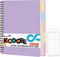 Koogel Hardcover Spiral Notebook with Tabs, 8.5x11inch, College Ruled Journals with Dividers, Perforated Edges, Purple