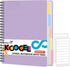 Koogel Hardcover Spiral Notebook with Tabs, 8.5x11inch, College Ruled Journals with Dividers, Perforated Edges, Purple