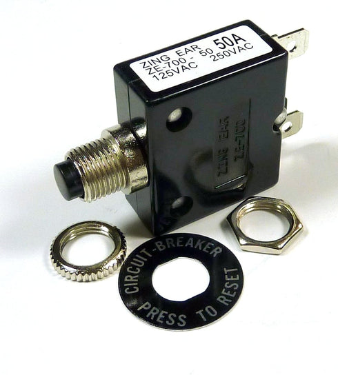 Philmore 50A Push Button Manual Reset Thermal Circuit Breaker 50V DC, 125V AC