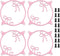 Lounsweer 4 Pcs 120mm Pink Bow Guard Fan Grill Metal PC Fan