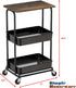 Simple Houseware 2-Tier Rolling Utility Cart with Top Board, Rustic Brown
