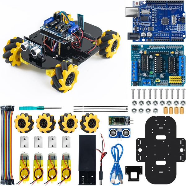 LAFVIN 4WD Mecanum Robot Car Kit Smart DIY Project Compatible with Arduino