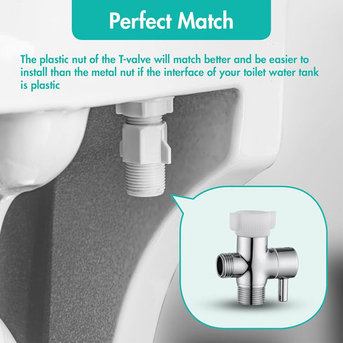 Set BARROCK Chrome Handheld Bidet Sprayer for Toilet,Stainless Steel Baby Cloth Diaper Jet Spray Kit,Bathroom Toilet
