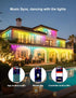 100ft 50 IP68 RGB+ IC Permanent Outdoor Lights, Eaves Lights with LED Lights, Waterproof, Music Sync with Remote