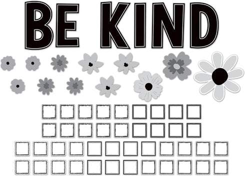 Teacher Created Resources Black and White Floral Be Kind Bulletin Board (TCR6801) by Teacher Created Resources