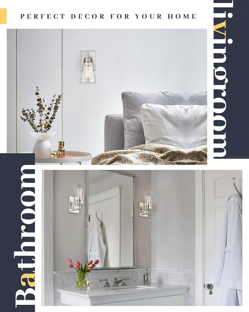 1-Light EAPUDUN Wall Sconces Bathroom Light Fixtures, Modern Farmhouse Bathroom Vanity Light Fixtures, Indoor Wall Lamp