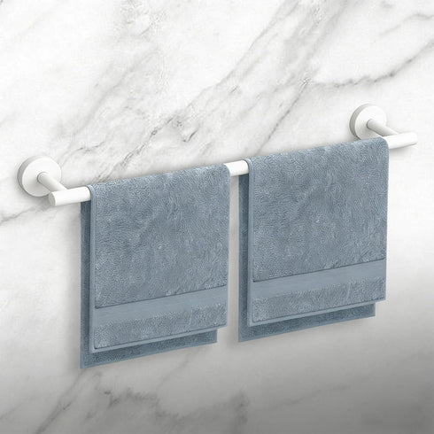 24 Inch 2Pcs SUS304 Newfun White Bathroom Towel Holder, Towel Racks for Bathroom Rod Classic Stainless Steel Bathroom
