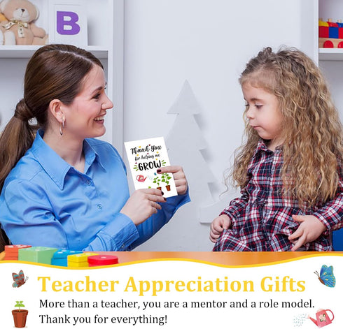 Teacher Appreciation Card - Teacher Thank You Card with Envelope Thank You for Helping Grow Cards from Studen End