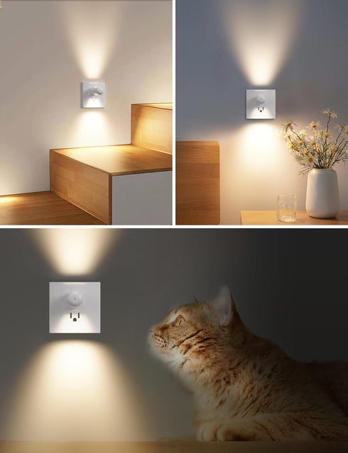 GEPLAD 6-Pack 3000K,Dusk LED Night Light Plug-in Wall Outlet Light, Soft White to Dawn Nightlight,Ambient
