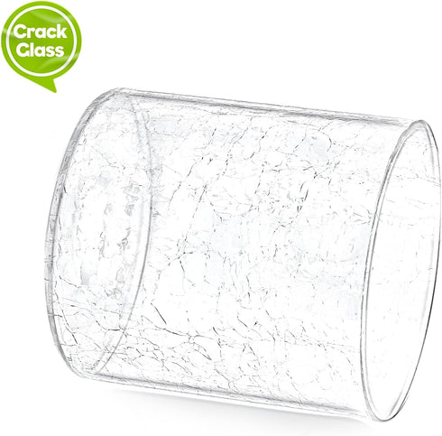 HGHYjrxfkl 1 Pack Crack Finish Glass Lamp Shade,Clear Crackle Finish Cylinder Replacement Shade for Pendant light