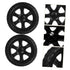 2pcs Holibanna Black Rubber Caster Wheels for Foldable Utility Cart Heavy Duty Replacement Rolling Cart Accessories