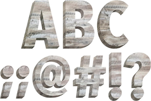 CTP Rustic Wood Punch-Out Letters for Classroom, Essential Homeschool Supplies (8162)