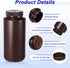 PATIKIL 4 Pcs 1000ml Reagent Bottles, PE Wide Mouth Round Bottles with Screw Cap for Lab Storage