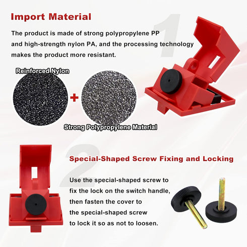 Circuit Breaker Lockout Device for 480/600 Clamp-on Electrical Single Pole Breaker (3Pcs)