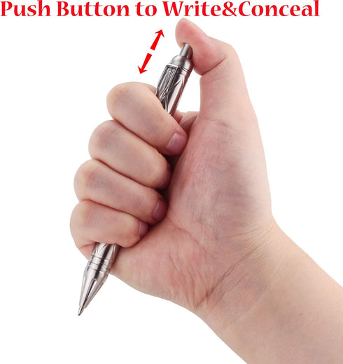 SMOOTHERPRO Stainless Steel Push Button Mechanism Pen, Comfortable Weight for Holding, Click Ballpoint