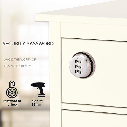 Lpraer Combination Cam Lock Security Locks Set of 2, Password Coded for Safety of Box Cabinet Drawer Mailbox