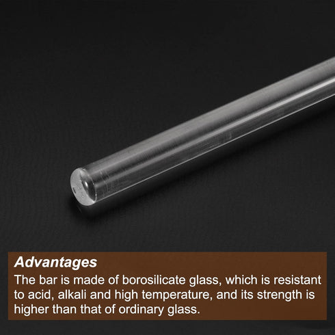 MECCANIXITY 3.3 Borosilicate Glass Stick 11.81" Length 12mm Dia Stir Rod Mixing Tools, 6Pcs