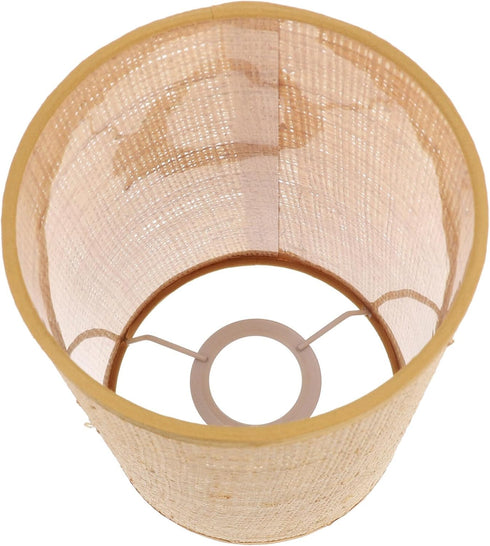 8.07X5.51X5.51In E14 E27 Kichvoe Rattan Woven Lamp Shade for Table and Floor Lamps Rustic Drum Design Unique Lampshades