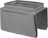 Sofa Armrest Organizer with Top Tray, 5 Pockets for Couch Recliner, Foldable Bedside Caddy Storage Bag (Grey)