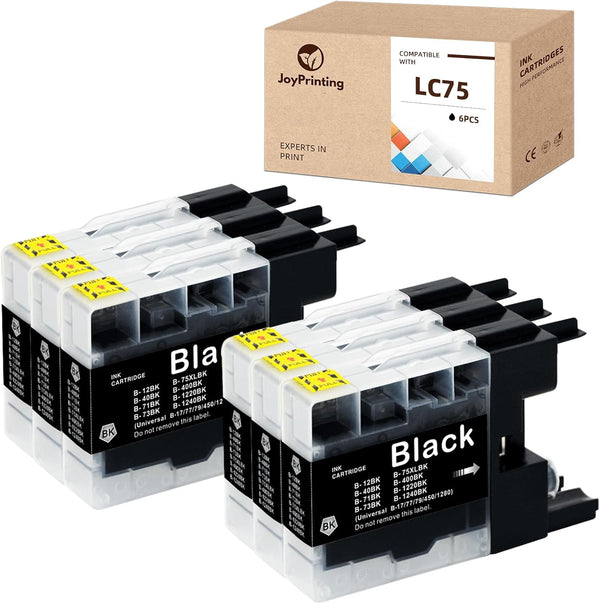 LC75BK LC71BK LC75 Black Ink Cartridges Replacement for Brother MFC-J430W J625DW J435W J835DW