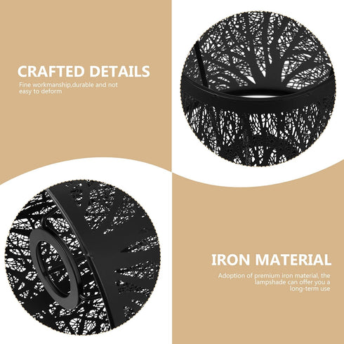 E27 Lurrose Metal Forest LampShade Metal Lamp Shades Modern Drum Lampshades Barrel Lamp Cover Tree Shadow Lampshade
