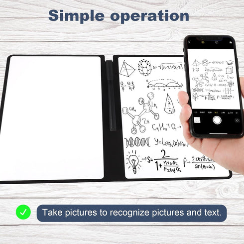 Portable A5 Dry Erase Notebook - 9.4x6.5 Inch Reusable Whiteboard Notebook for Business Home Office (Deep Grey)