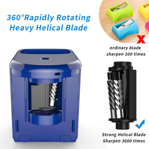 Heavy-Duty Electric Pencil Sharpener with Adapter/Battery Operated for No.2 Pencils (6-8mm) with Auto Stop & Brush