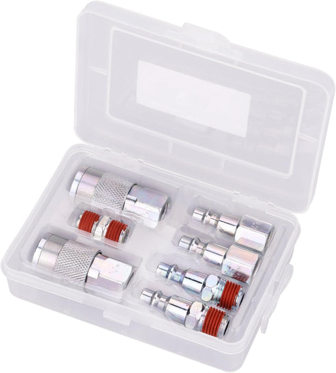 WYNNsky Air Tool Coupler and Plug Kit, 1/4 Inch NPT Fittings Industrial Type, 7 Piece w/Storage Case by WYNNsky